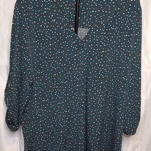 Beacon Teal and White Patterned Blouse